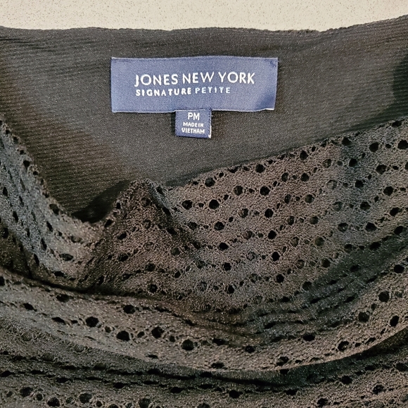 Jones New York Womens Black Long Sleeve Cowl Neck Blouse Size PM - Picture 7 of 8
